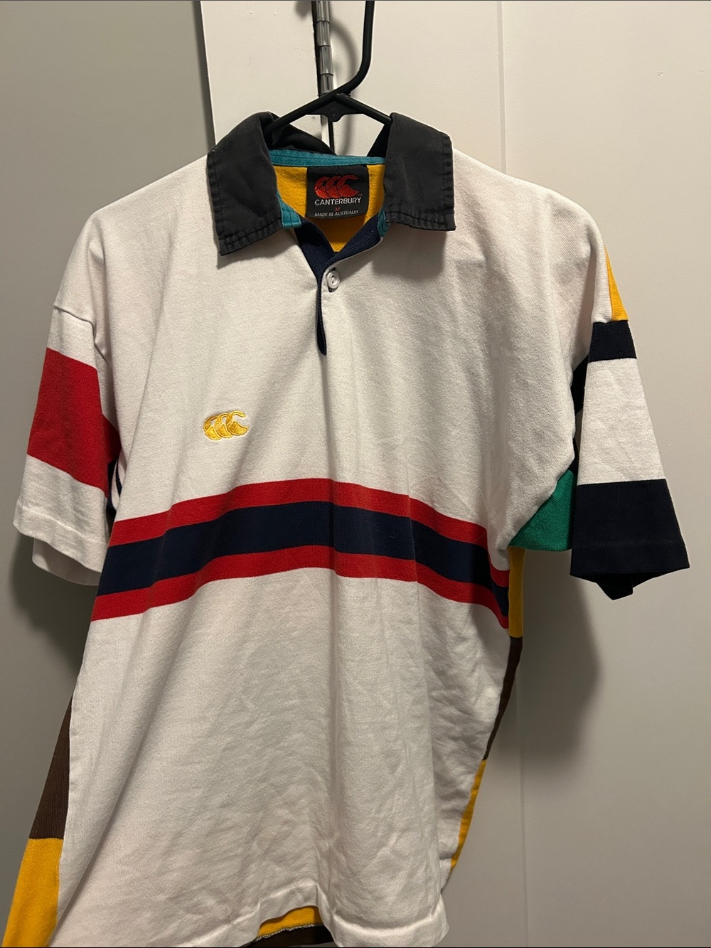 Canterbury of New Zealand Vintage Multi-Stripe Rugby Shirt